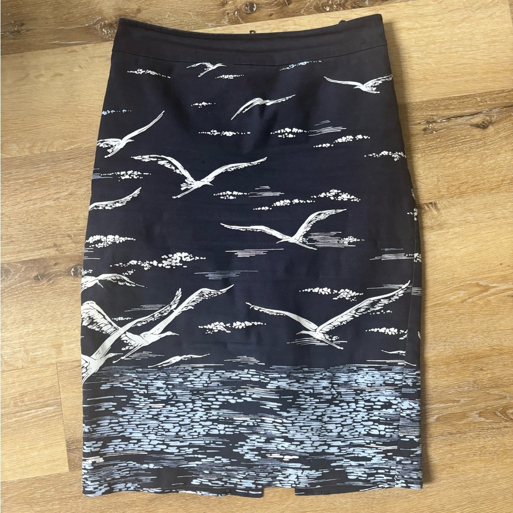 Maeve Sea Bird + Ocean Unique Print Pencil Skirt from Anthropologie - Size 6